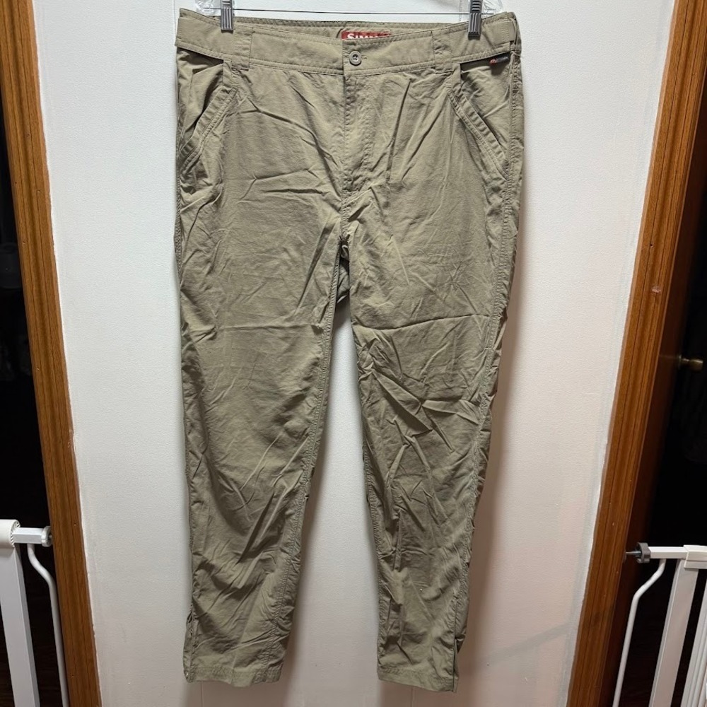 SIMMS Fishing Products Mens XL‎ Khaki Nylon Outdoor Hiking Pants